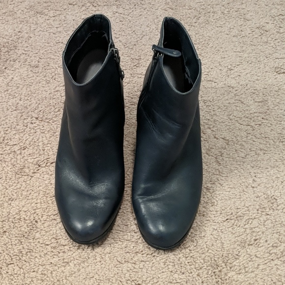 dark blue ankle boots